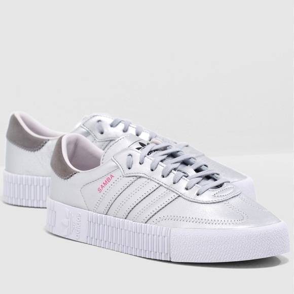adidas sambarose silver